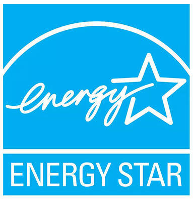 Blue ENERGY STAR logo with a star and text inside a rounded rectangle.