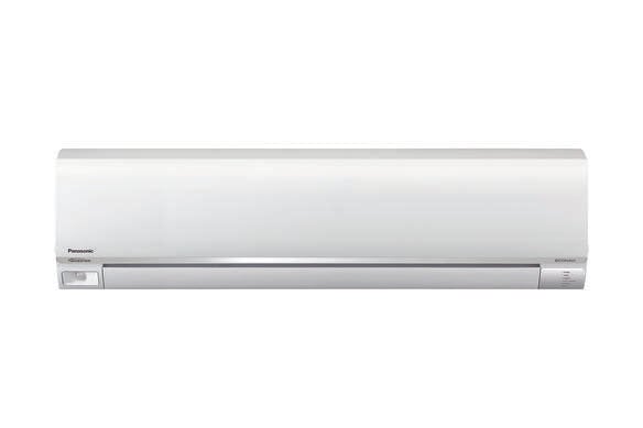 White Panasonic wall-mounted air conditioning unit.