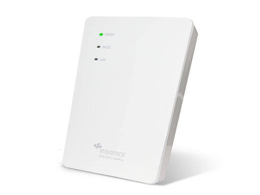 White rectangular electronic device with indicator lights and branding.