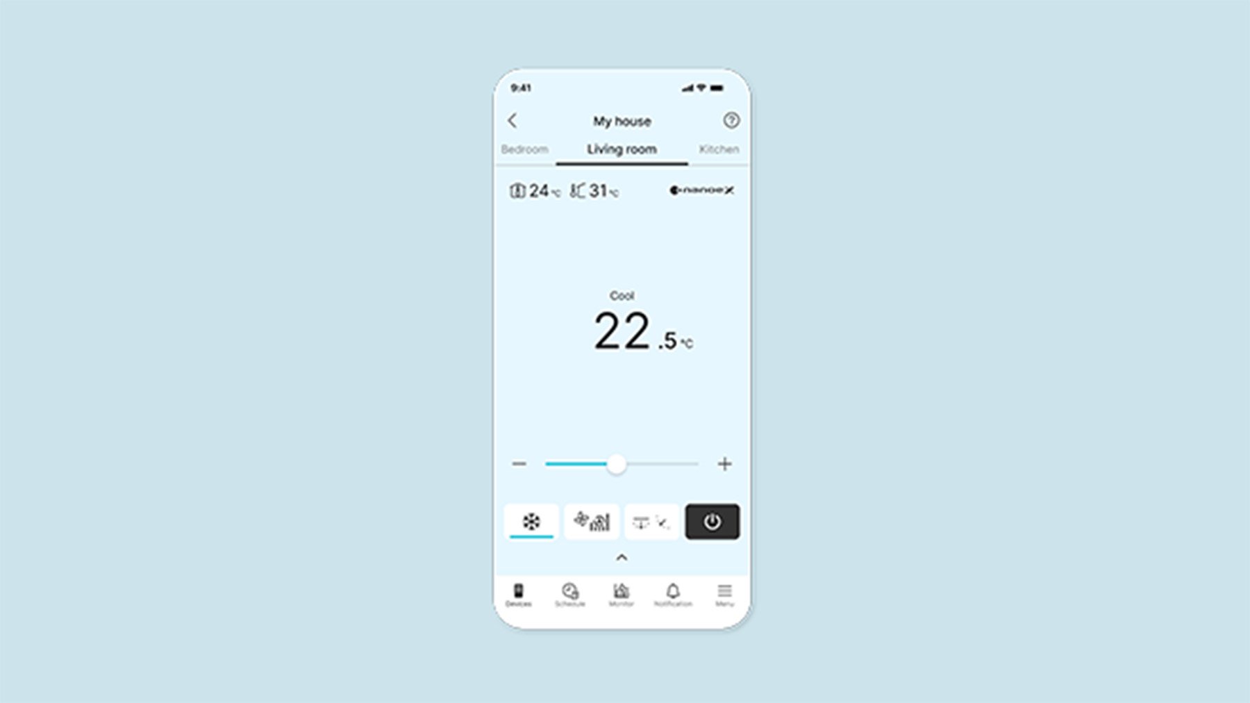 Comfort Cloud app open on a cellphone