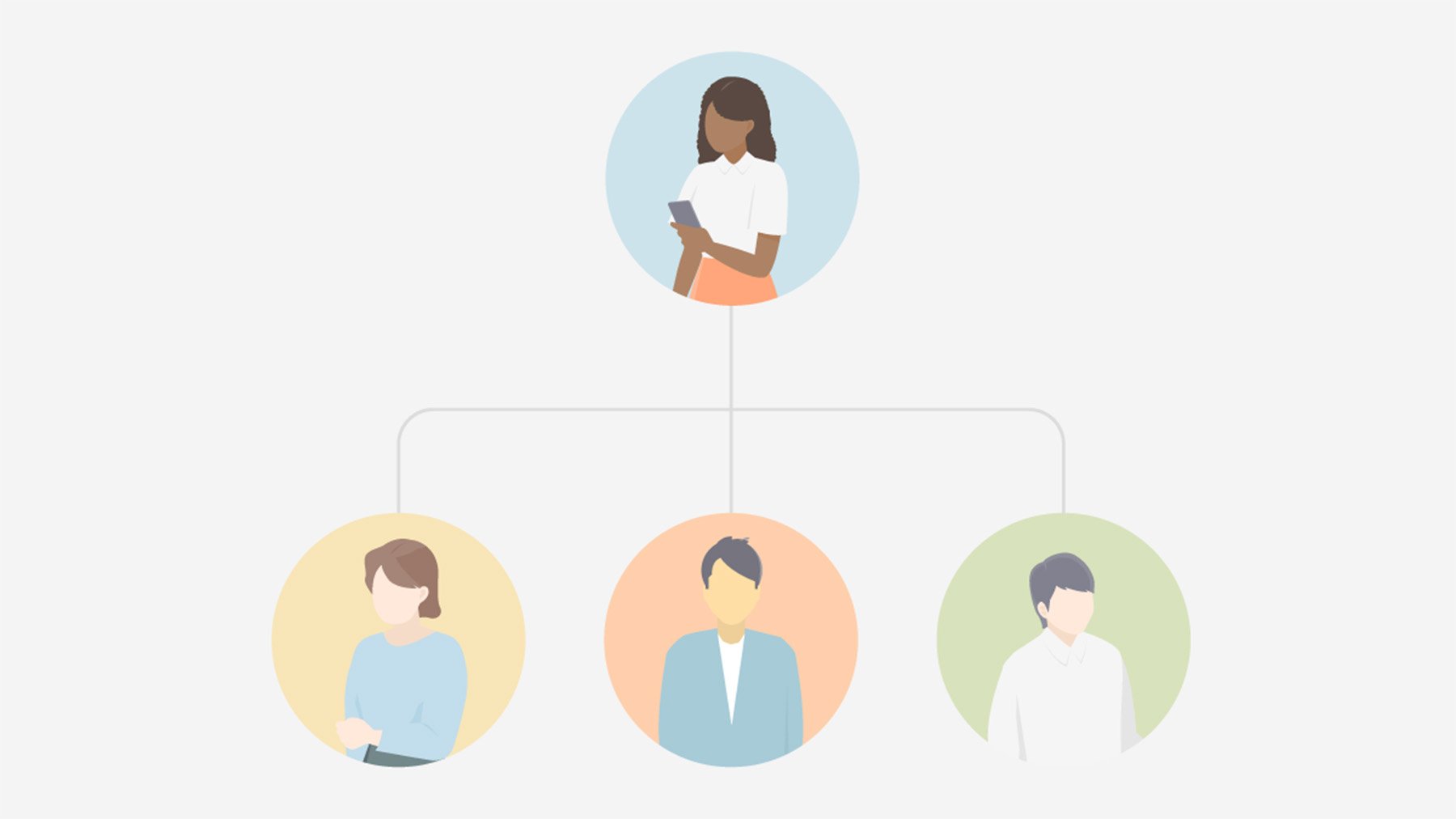 Graphic of one person sharing access to Comfort Cloud app with three other people