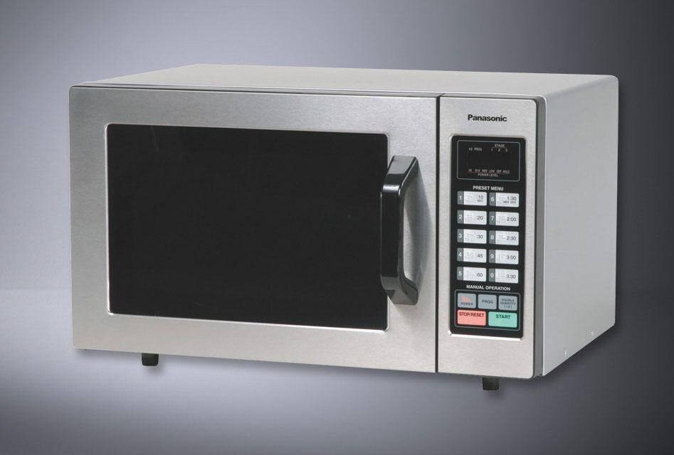 Silver Panasonic light duty microwave