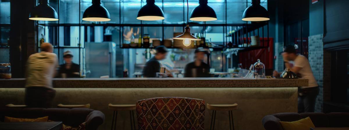A restaurant bar