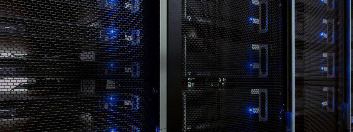 Stacks of computer servers