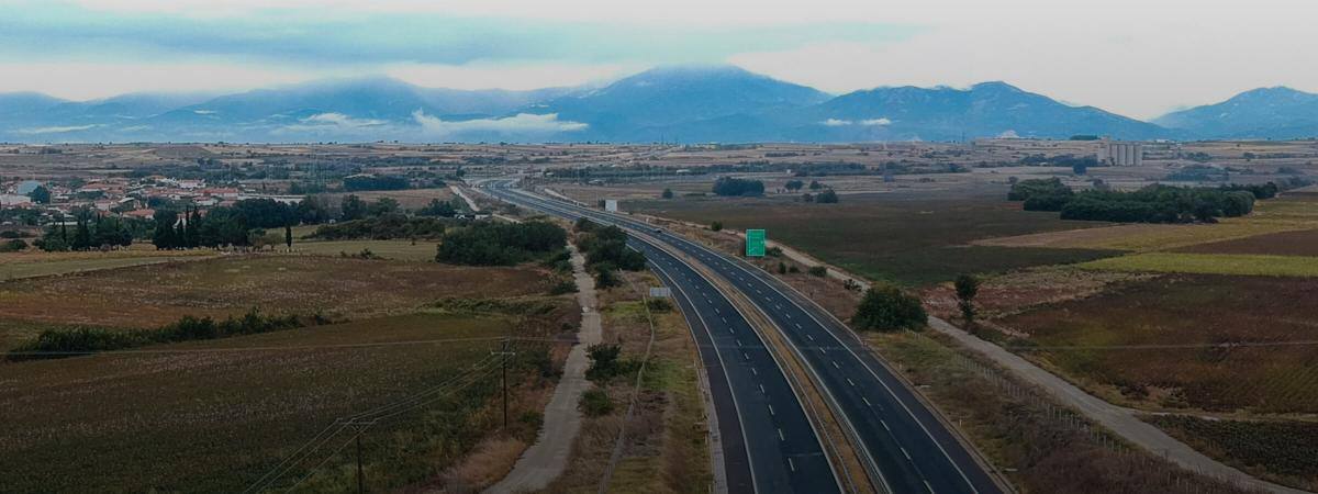 A highway stretches into the distance