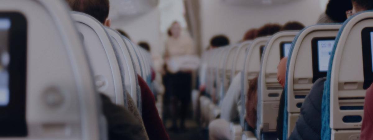 People seated in an airplane