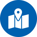 Icône d'une carte avec un indicateur de localisation