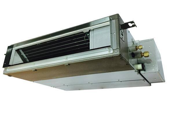Indoor low-profile ducted HVAC unit.
