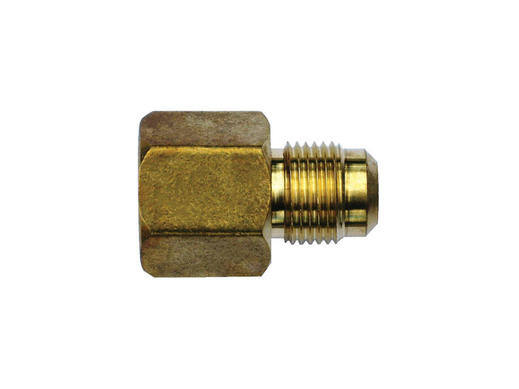 Brass tube adaptor with threaded ends.