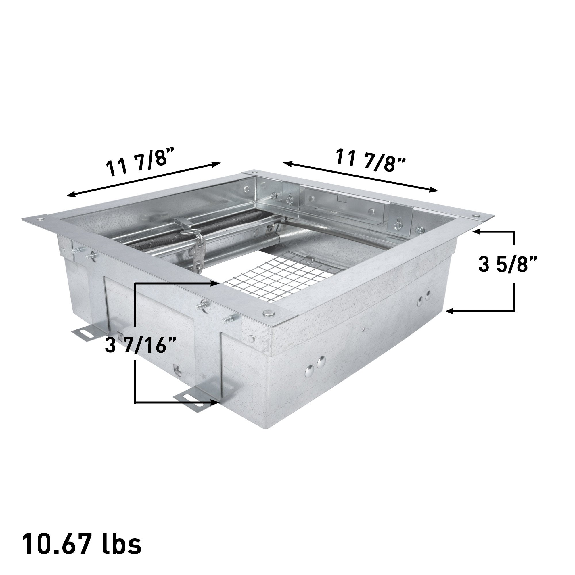 Ceiling radiation damper with dimensions