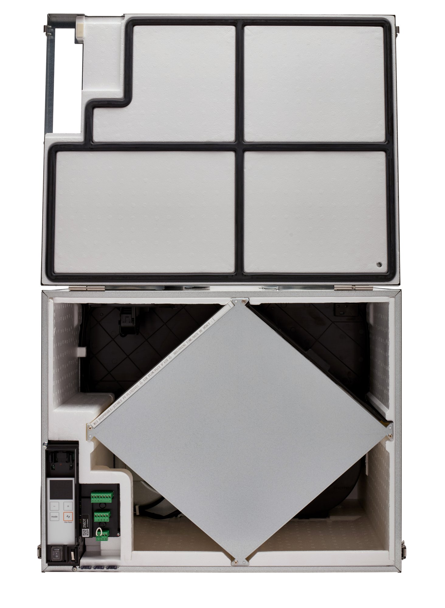 Panasonic BalancedHome 210 ERV (FV-21VEC1T) top port opened