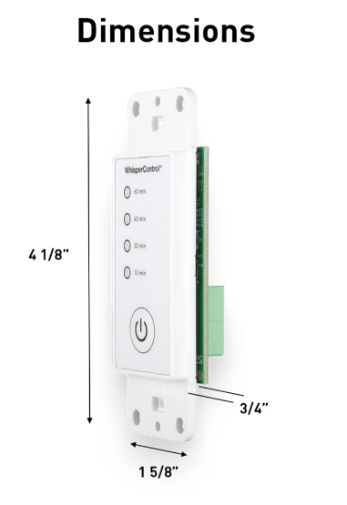 A low voltage timer with dimensions on the sides