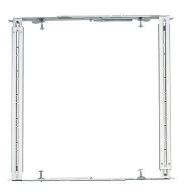 Metal frame structure on a plain background.