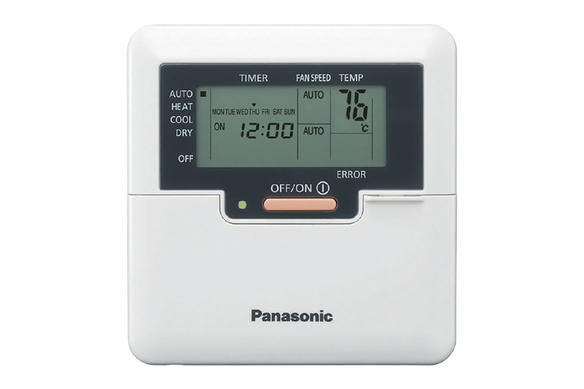 Remote filaire Panasonic avec affichage numérique.