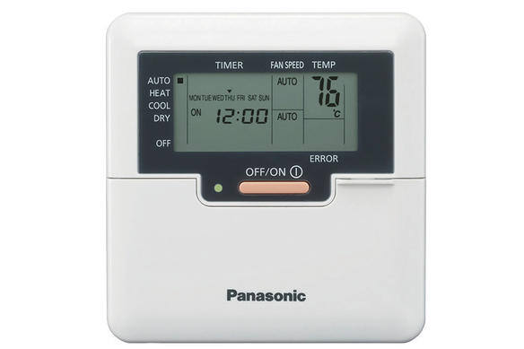 Remote filaire Panasonic avec affichage numérique.