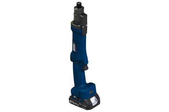 Blue 18-volt battery-powered straight driver tool with shut-off clutch.
