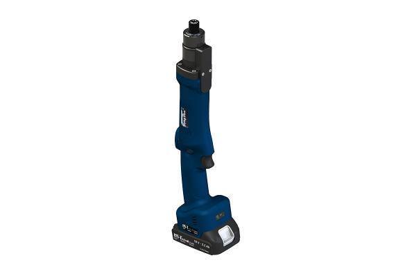 Blue 18V DC battery-powered straight driver tool.