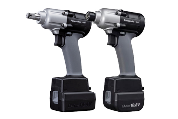 Two cordless mechanical pulse tools with batteries.