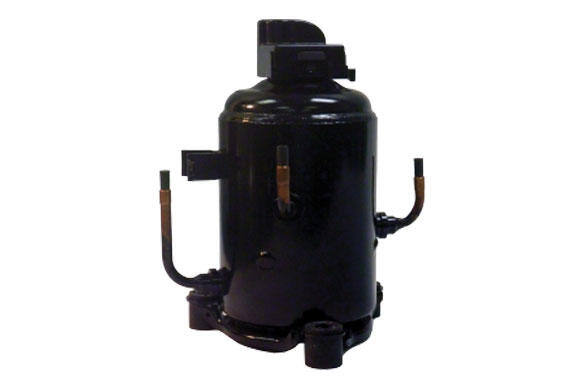 Black CO2 compressor with attached handles and fittings.