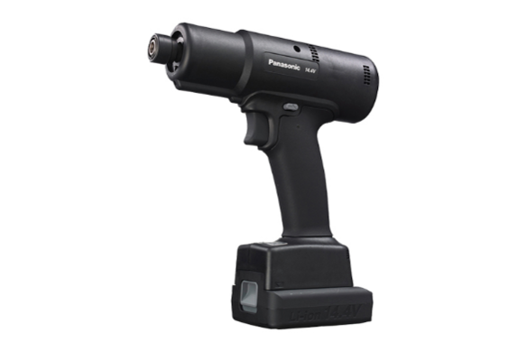 Black cordless programmable clutch tool with battery pack.
