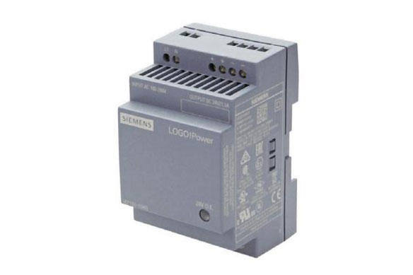 Gray Siemens LOGO!Power control box with vented design.