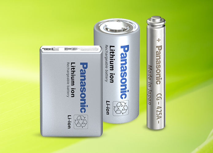 Panasonic Rechargeable Lithium-ion batteries side-by-side