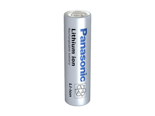 Panasonic Li-ion rechargeable cylindrical battery.