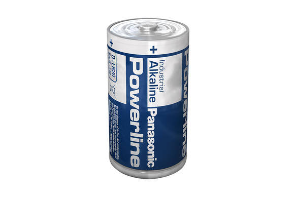 Panasonic alkaline battery on a plain background.