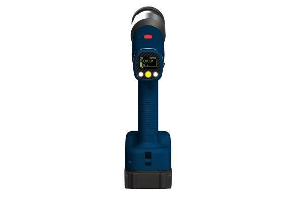 Blue wireless pistol screwdriver with digital torque display.