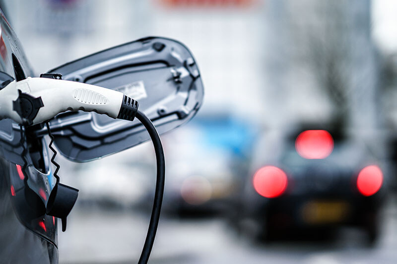 The charging port of an electric vehicle