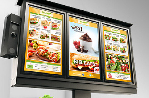 A drive thru menu screen