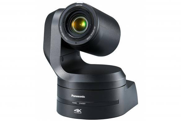 Caméra PTZ 4K professionnelle avec marque Panasonic.