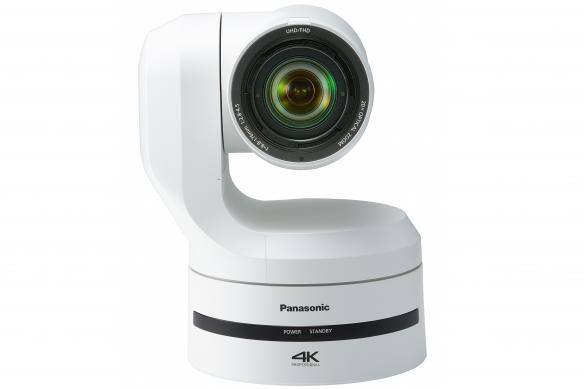 Caméra PTZ professionnelle Panasonic White Panasonic sur fond.