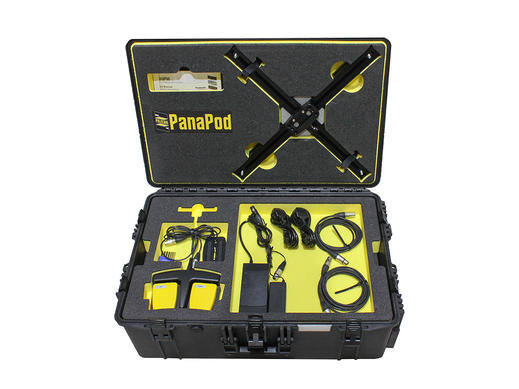 PanaPod kit displayed in an open black case with various components and cables.