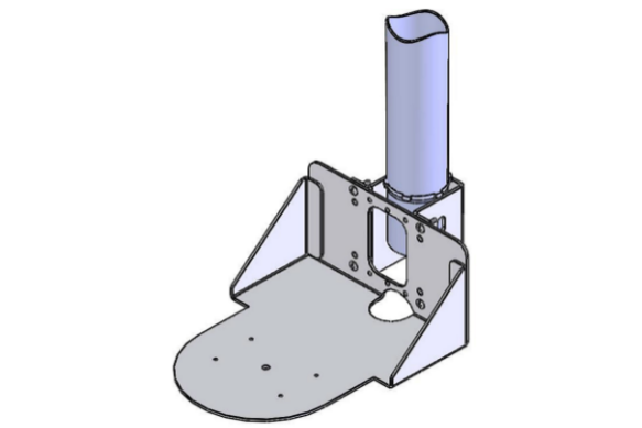 Metal pole adaptor for PTZ camera mounting brackets.